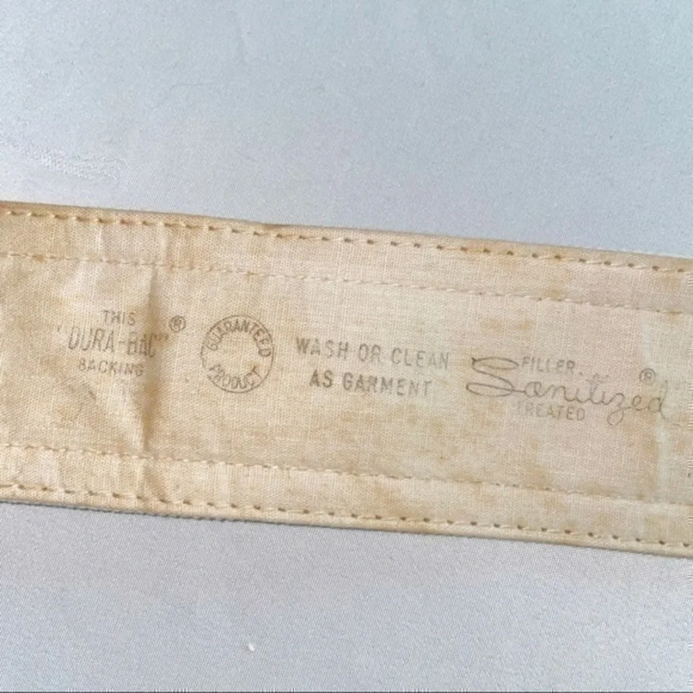 Vintage 1960’s Brass Baseball Style Red Stripe Cloth Belt